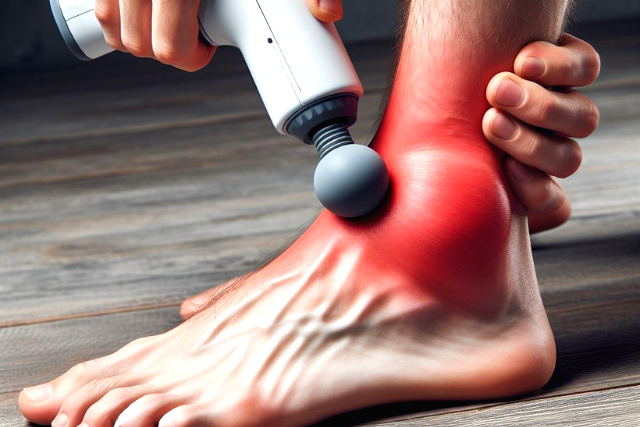 tendinite a la cheville avec un massasjepistol