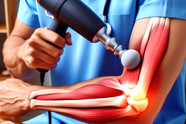 tendinite au bras avec un massasjepistol 1