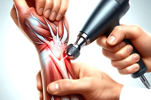 tendinite au poignet avec un massasjepistol